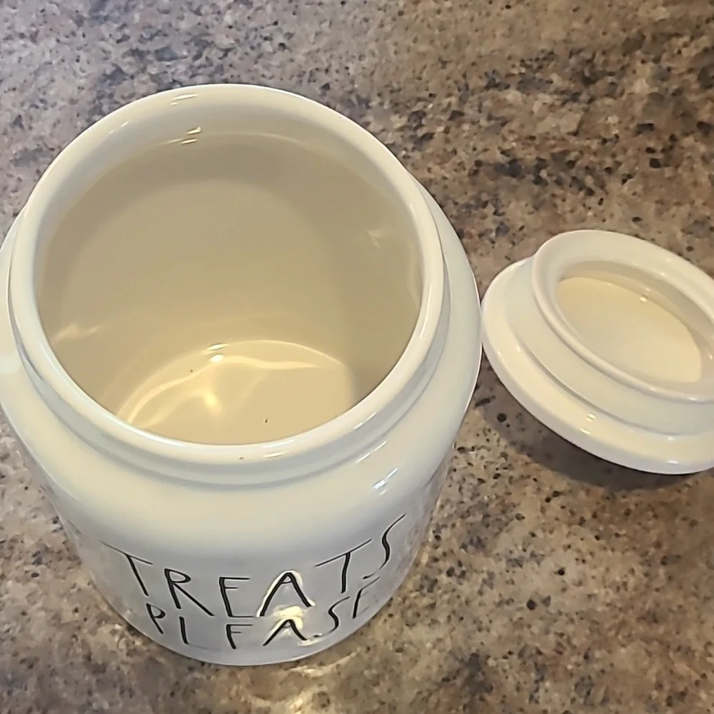 Rae Dunn White Ceramic Canister with Black Logo